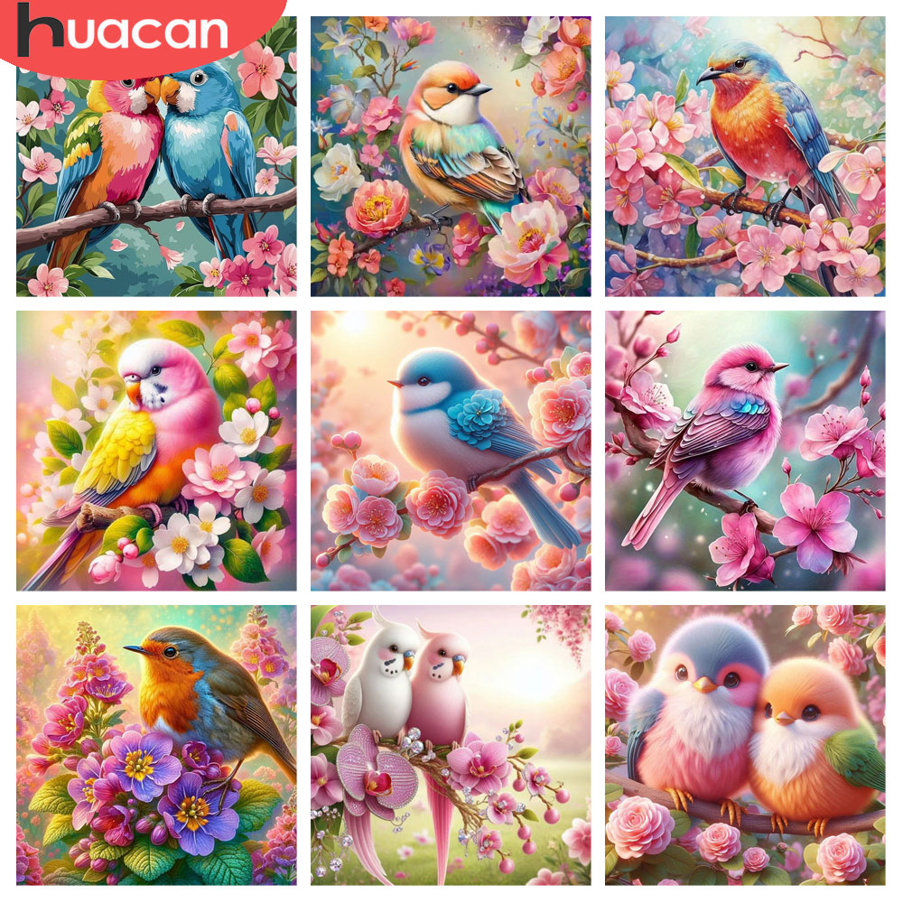Resin Art Rose - HUACAN Elmas Boyama Kuş Çiçek Hayvan