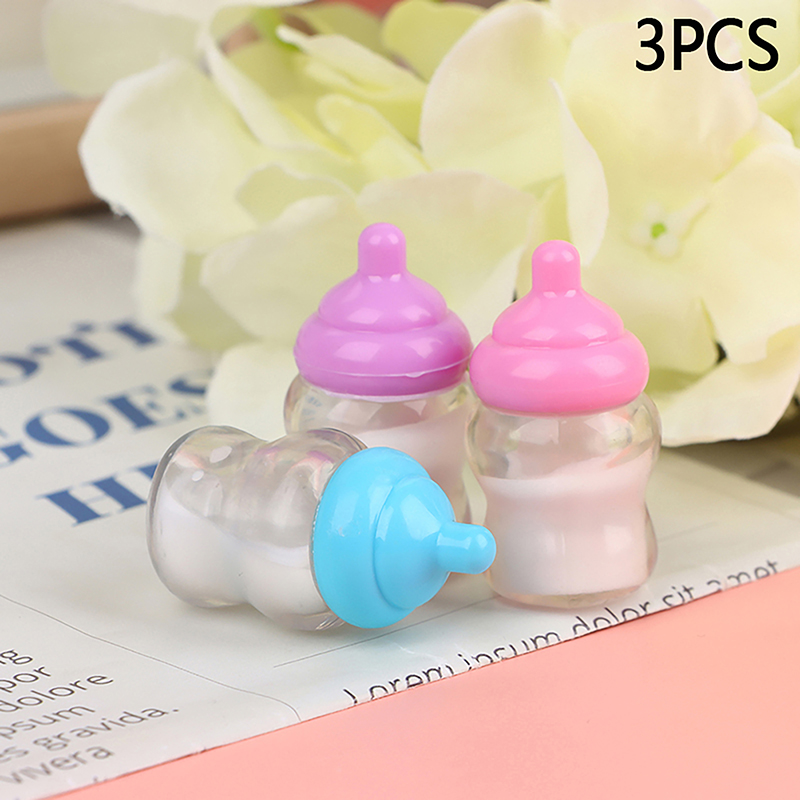 Resin Art Baby - 3PCS Dollhouse Biberon Aksesuarları Oyun Evi