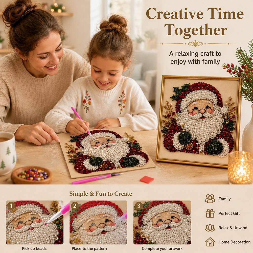 Resin Art Diy - Noel Baba İnci Sanatı DIY Kiti