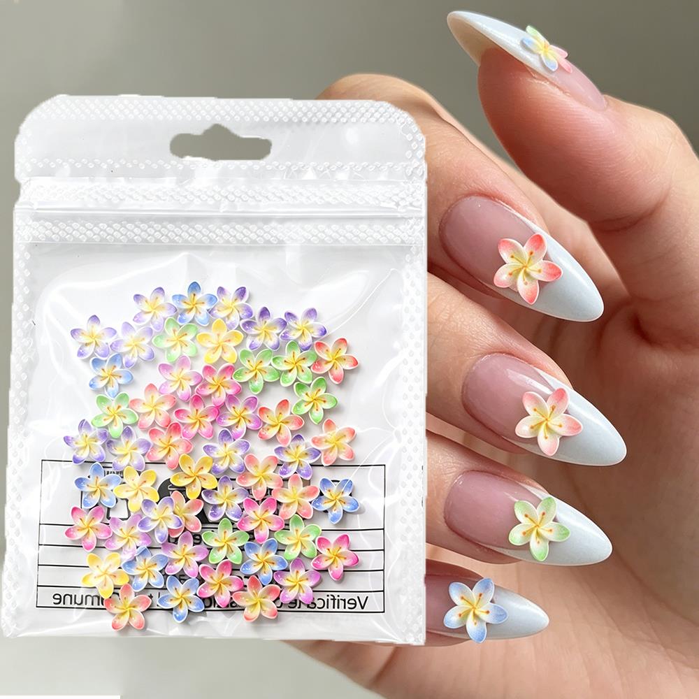 Resin Art Workshop - 50 Adet 3D Degrade Plumeria Çiçek