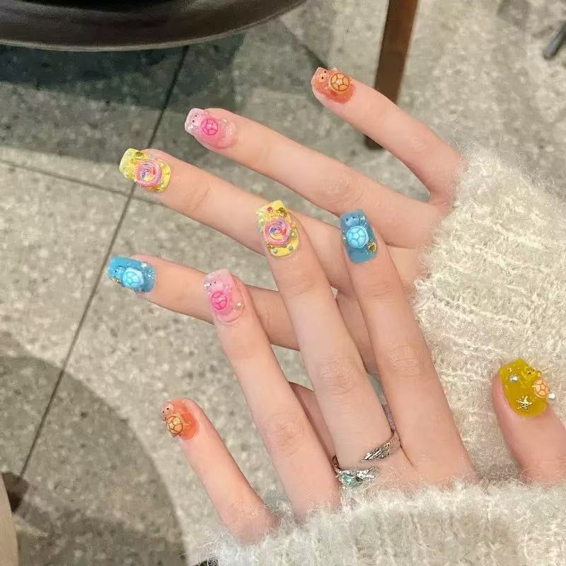 Resin Art Diy - 100 Mini Renkli Kaplumbağa Reçine Süsleri