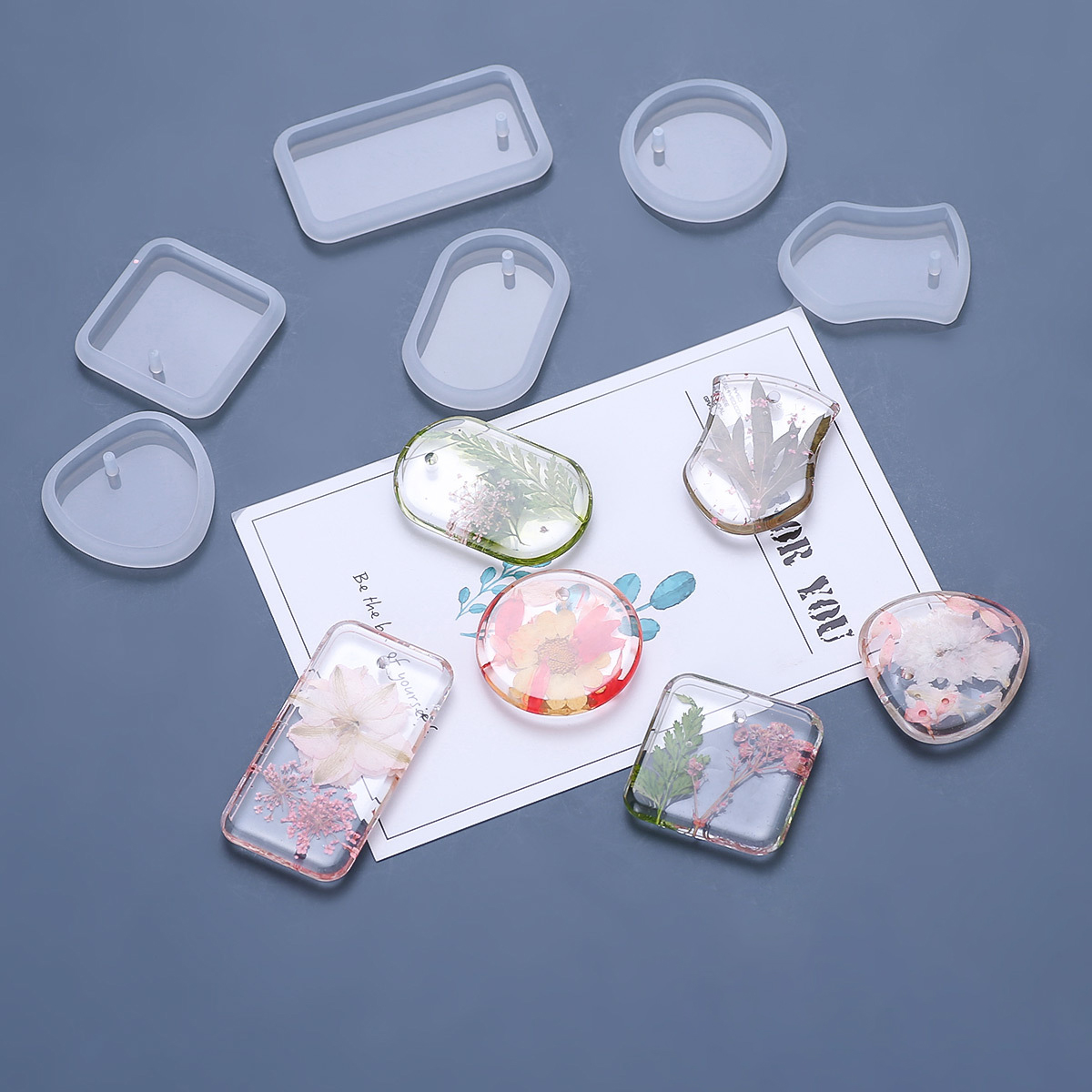 Resin Art Jewellery - 1/6/10 adet DIY Anahtarlık Kolye silikon