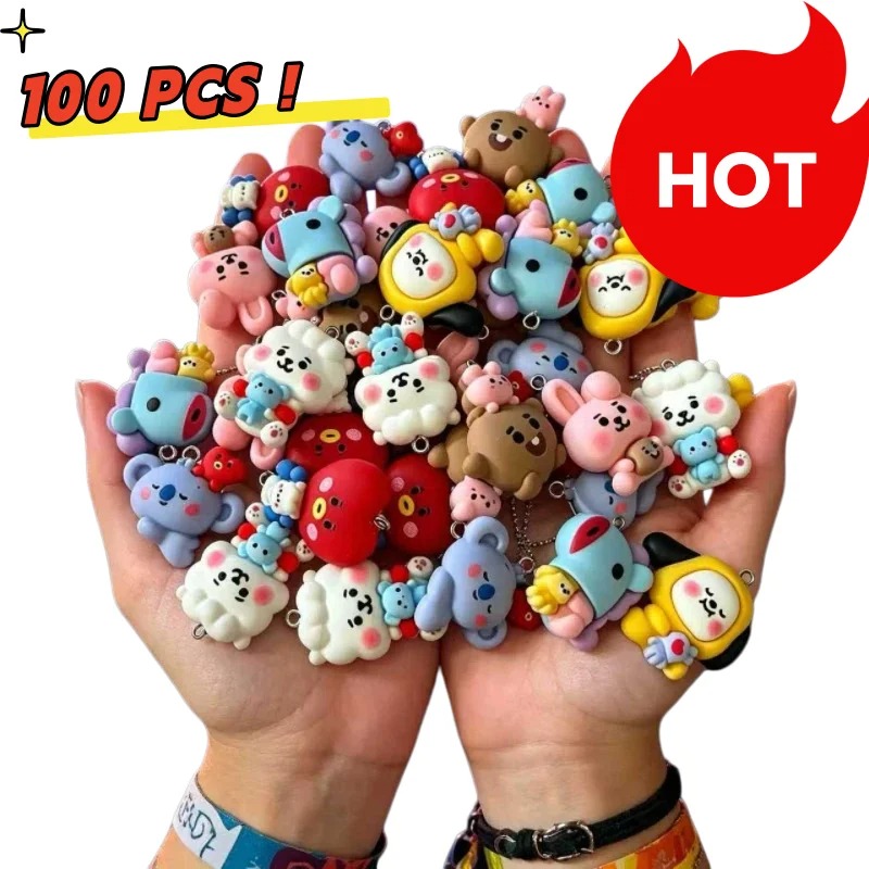 Resin Art Jewelry Kit - 7 adet BT21 Reçine Karikatür Figür