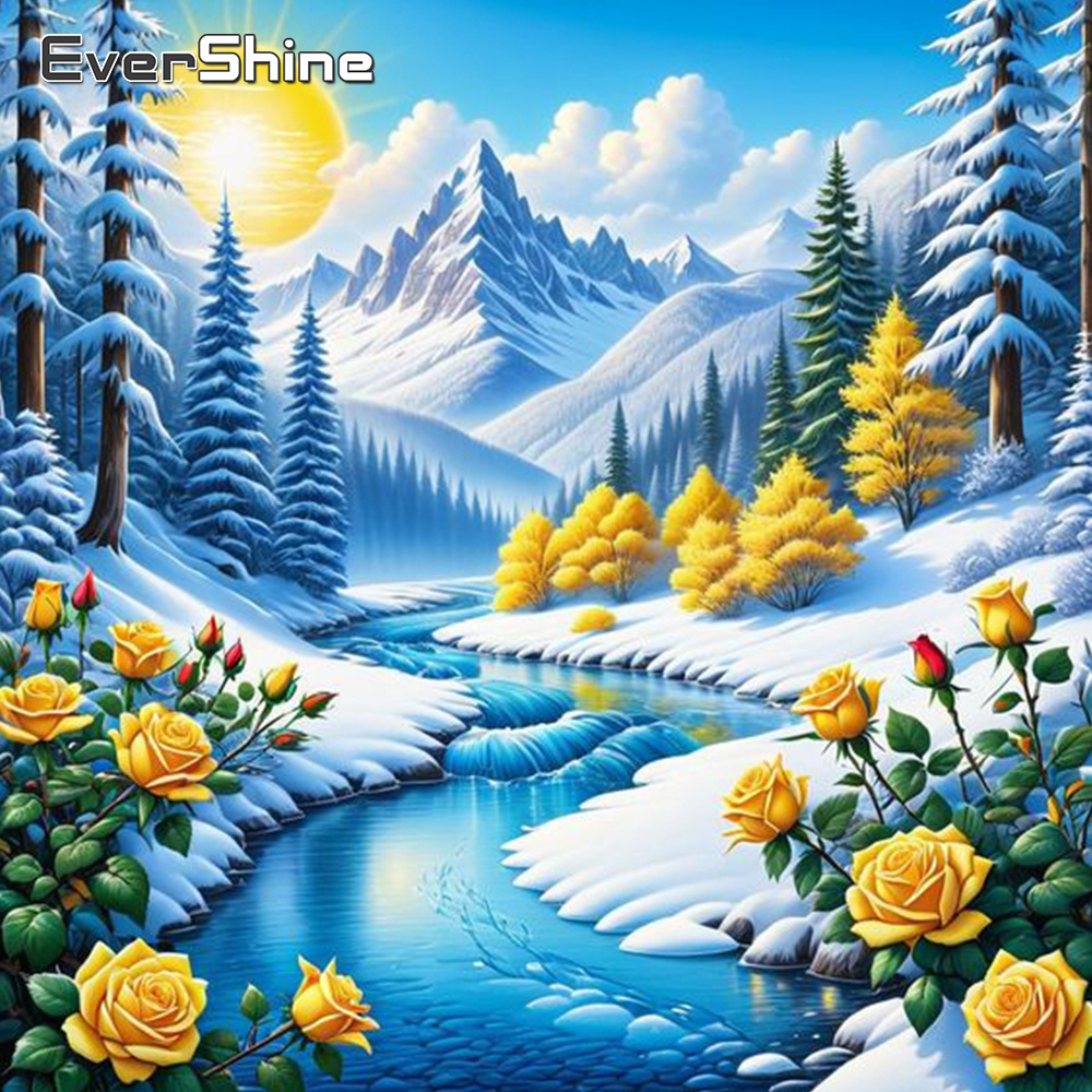 Resin Art Design - Evershine Nehri Elmas Boyama Manzara Yeni