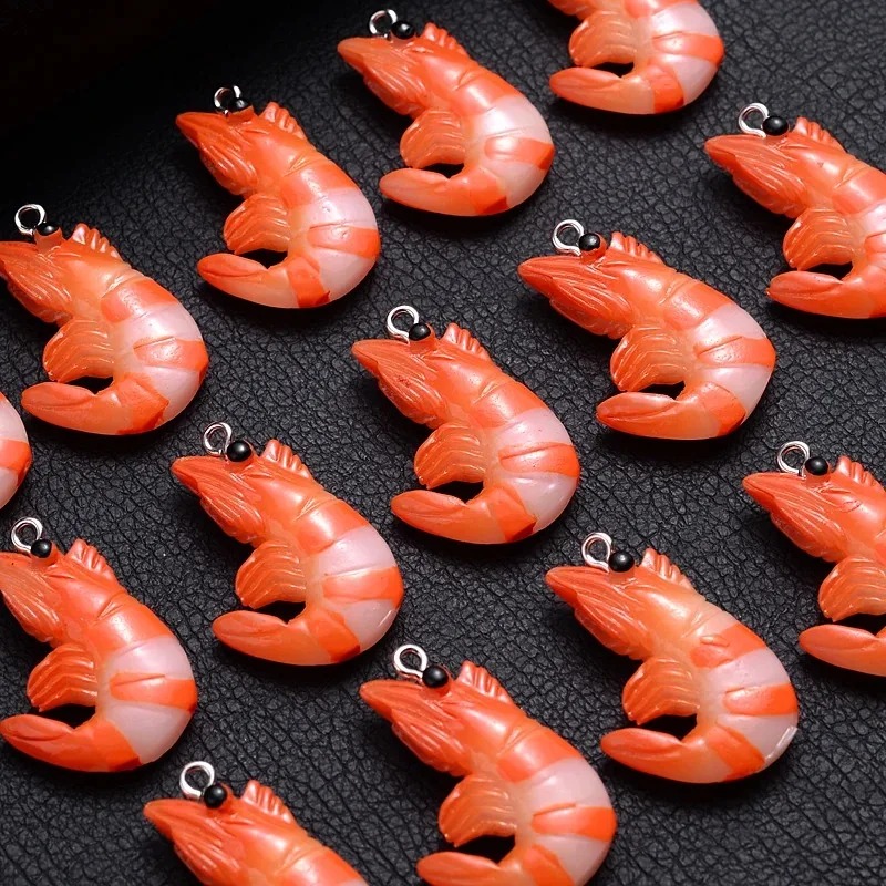 Resin Art Jewellery - 10 Adet 3D Simüle Istakoz Karides