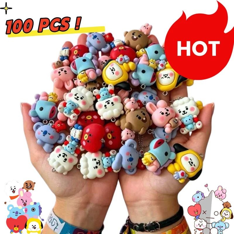 Resin Art Jewellery - 10 adet Kawaii Köpek Tavşan Sevimli