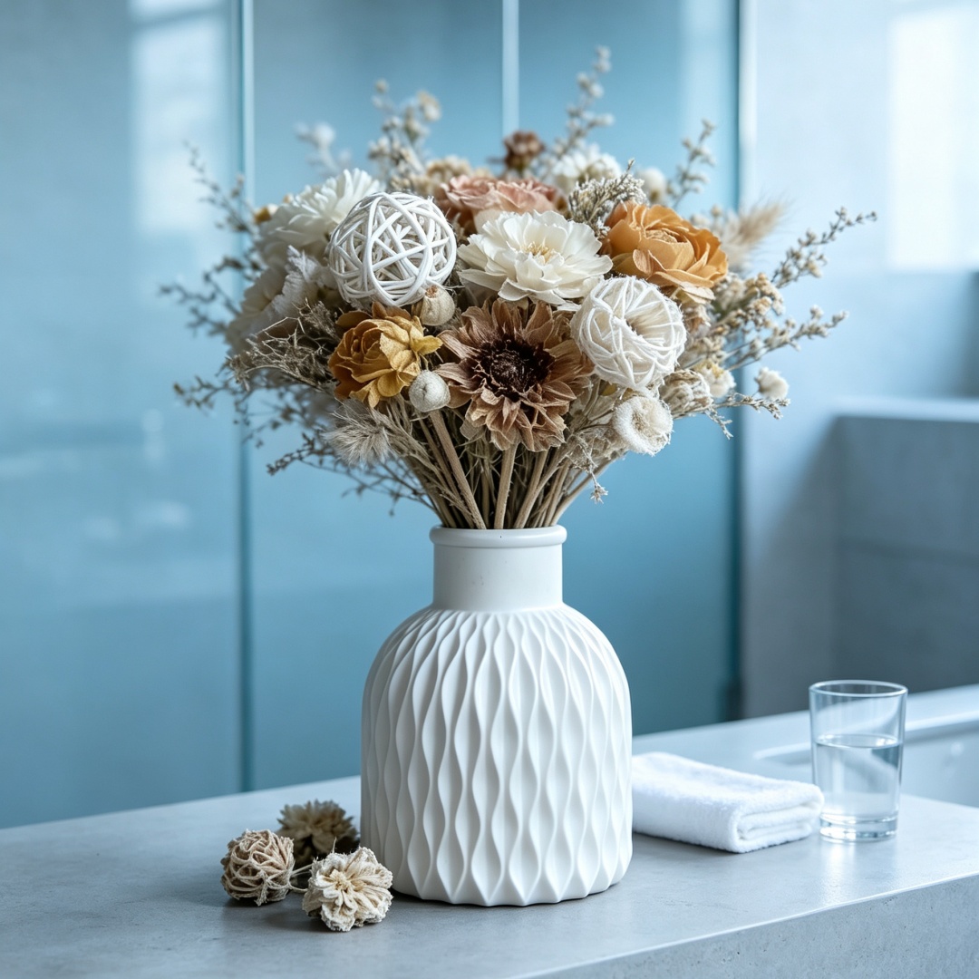 Resin Art Furniture - İskandinav Modern Beton Çiçek Vazosu Silikon