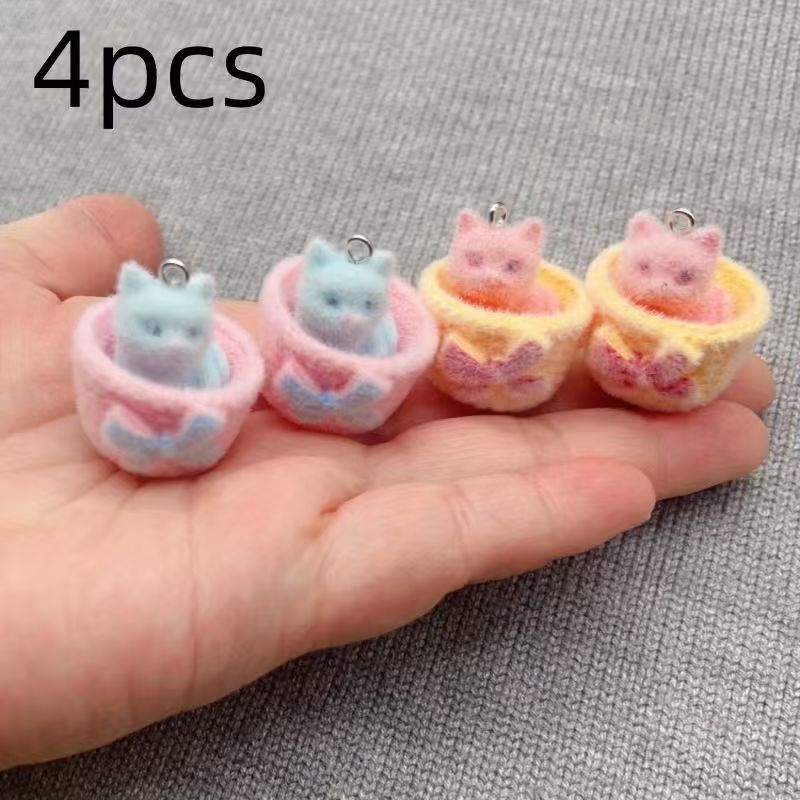 4 adet 3D peluş reçine kedi ko - Resin Art Jewelry Kit incelemesi ve fiyatı