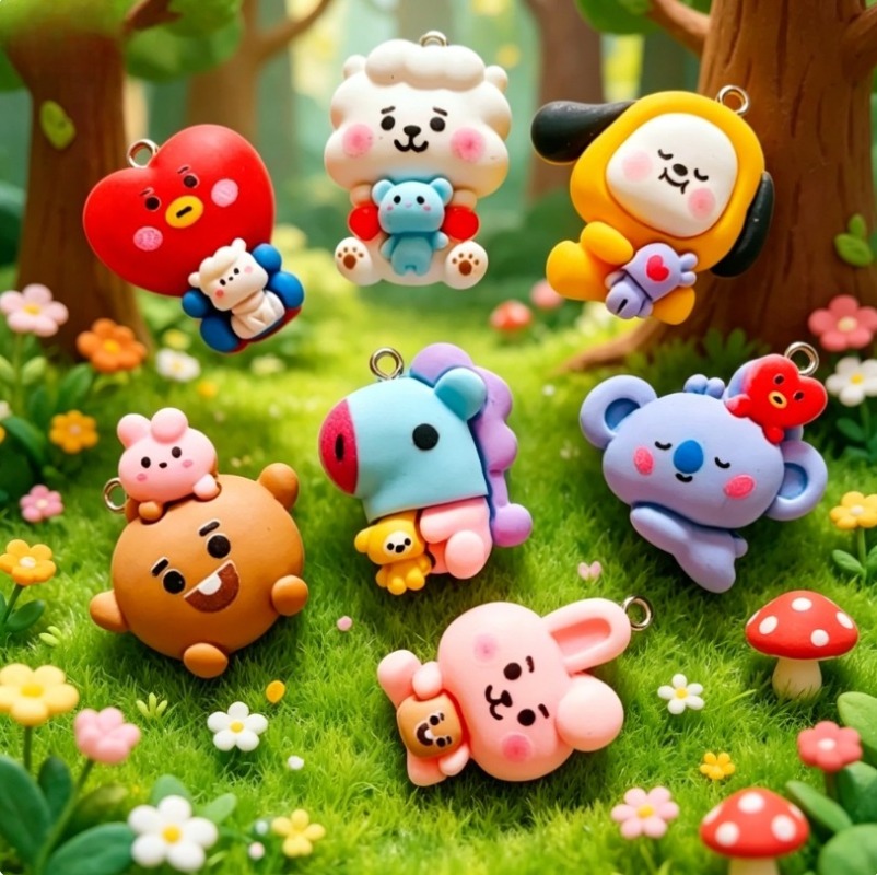 7 adet BT21 Reçine Karikatür F - Resin Art Jewelry Kit incelemesi ve fiyatı